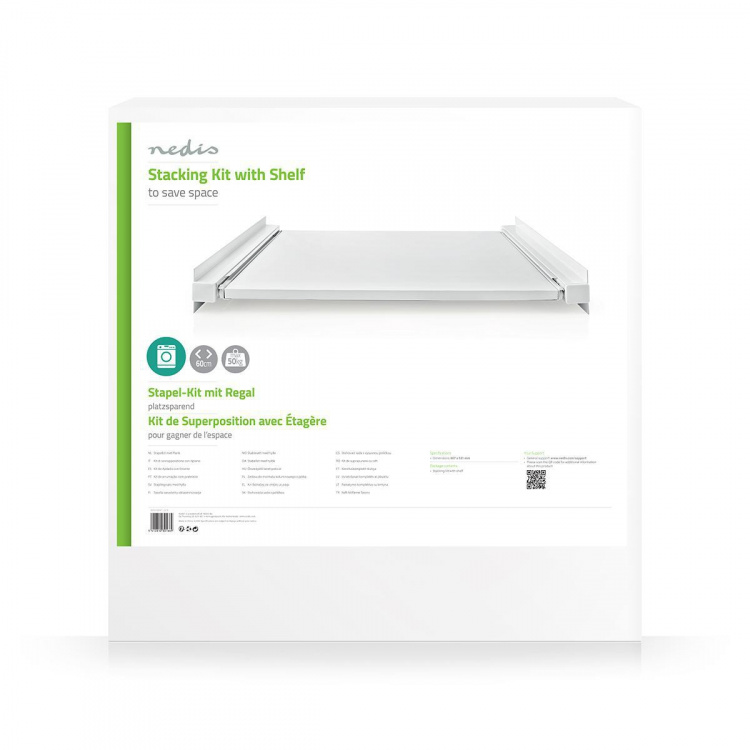 Nedis Universal Stacking Kit for vaskemaskin og tørketrommel | Uttrekkbar hylle | Hvit