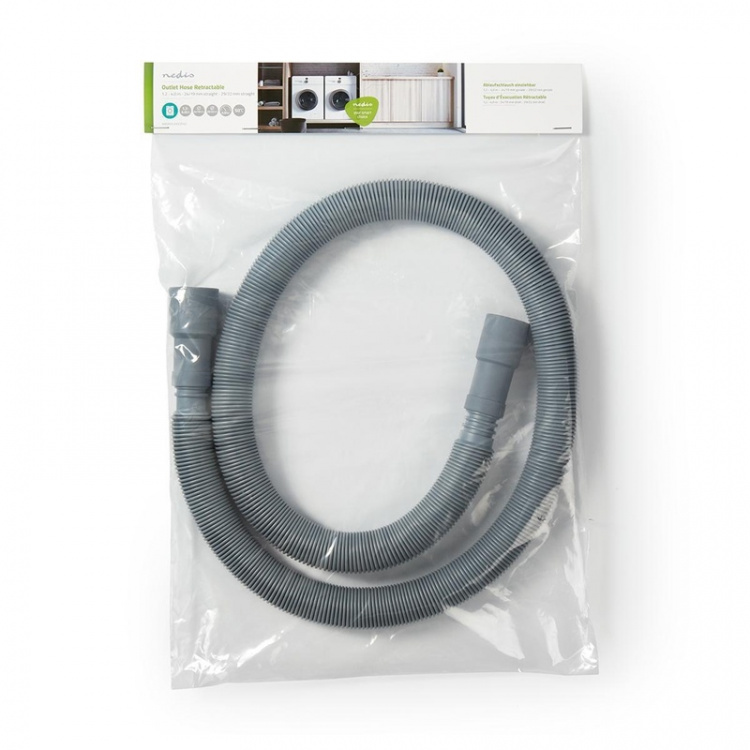 Nedis Extend Outlet Hose | 24/19 mm | 29/22 mm | 0.5 Bar | 50 °C | 4.00 m | Rett / Vaskemaskin | PVC | Grå Nedis Extend Outlet Hose | 24/19 mm | 29/22 mm | 0.5 Bar | 50 °C | 4.00 m | Rett / Vaskemaskin | PVC | Grå