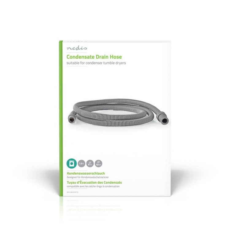 Nedis Outlet Hose | 8 mm | 10 mm | 1.50 m | Bruksområde: Kondenstørker | Gummi / Plast | Grå