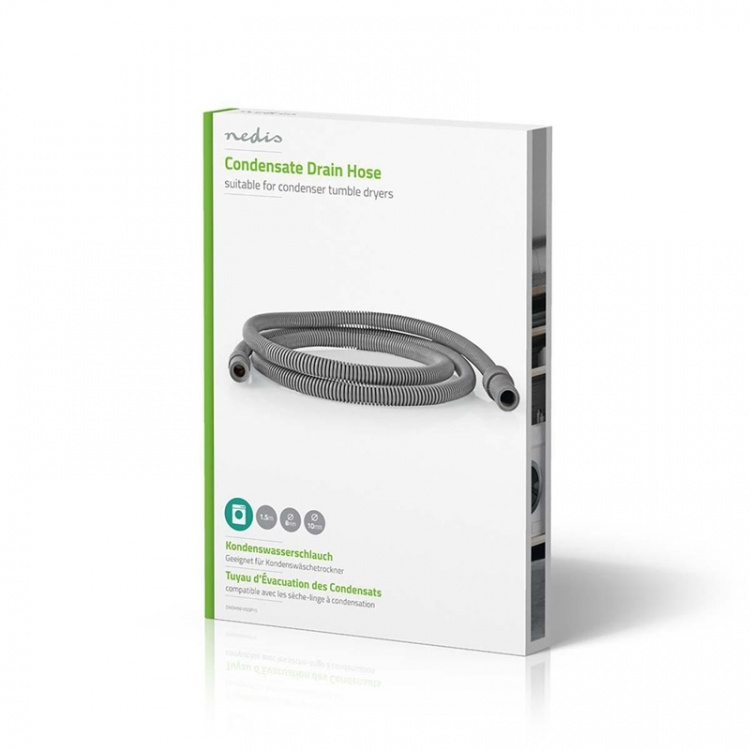 Nedis Outlet Hose | 8 mm | 10 mm | 1.50 m | Bruksområde: Kondenstørker | Gummi / Plast | Grå