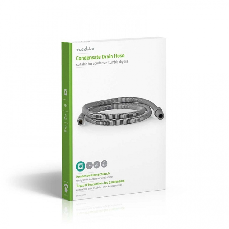 Nedis Outlet Hose | 8 mm | 10 mm | 1.50 m | Bruksområde: Kondenstørker | Gummi / Plast | Grå