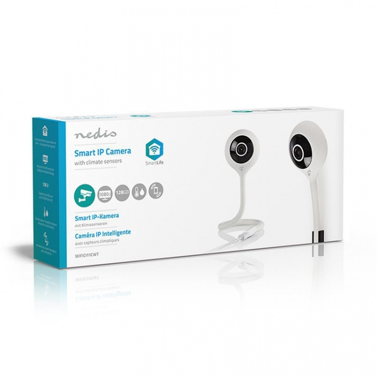 Nedis SmartLife Innendørs kamera | Full HD 1080p | Cloud Storage (valgfritt) / microSD (ikke inkludert) | Med bevegelses sensor | Nattsyn | Hvit Nedis SmartLife Innendørs kamera | Full HD 1080p | Cloud Storage (valgfritt) / microSD (ikke inkludert) | Med bevegelses sensor | Nattsyn | Hvit