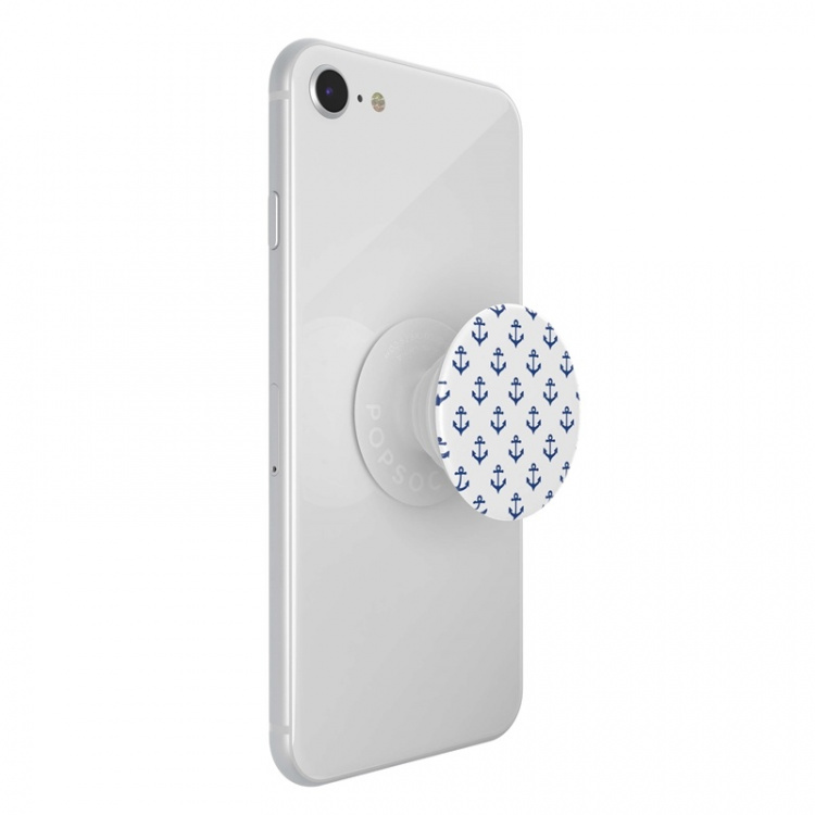 PopSockets Anchors Away White Avtagbart Grip med stativfunksjon
