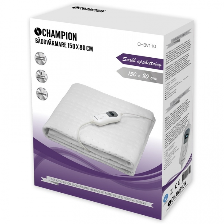 Champion Sengevarmer 150x80cm 60W BV110 Hvit Champion Sengevarmer 150x80cm 60W BV110 Hvit