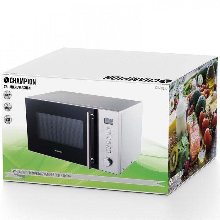 Champion Mikrobølgeovn Pro 23L 900W MW135 rustfritt stål Champion Mikrobølgeovn Pro 23L 900W MW135 rustfritt stål