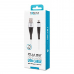Forever USB Type-C-kabel Shark White 1m 2A