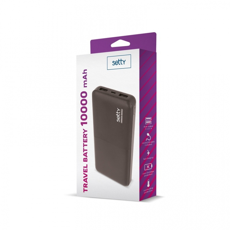 Setty Powerbank 10000 mAh Svart