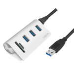 LogiLink USB 3.0 3-portshub + minnekortleser