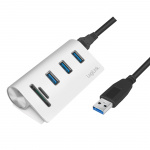 LogiLink USB 3.0 3-portshub + minnekortleser