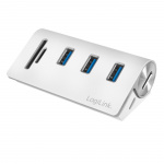 LogiLink USB 3.0 3-portshub + minnekortleser