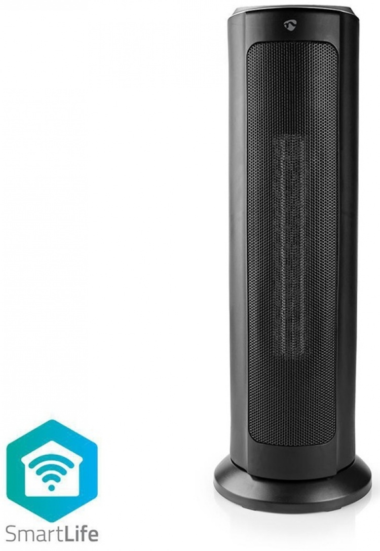 Nedis SmartLife Keramisk PTC Varmevifte | Wi-Fi | 2000 W | 3 Varmeinnstillinger | Svingning | Display | 15 - 35 °C | Android™ / IOS | Sort
