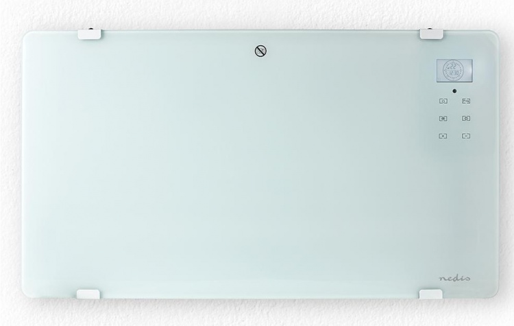 Nedis SmartLife Konveksjon Varmeapparat | Egnet til bad | Glasspanel | 2000 W | 2 Varmeinnstillinger | LED | 15 - 35 °C | Justerbar termostat | Hvit