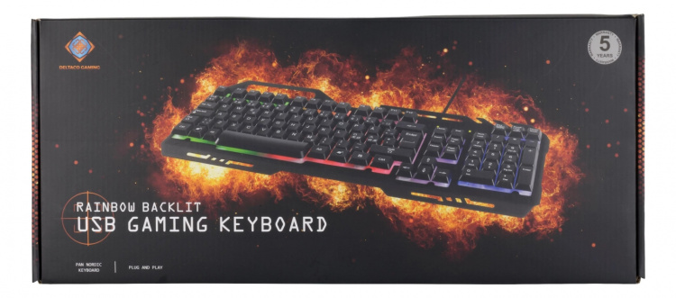 DELTACO GAMING RGB lit keyboard, metal frame, USB, black DELTACO GAMING RGB lit keyboard, metal frame, USB, black