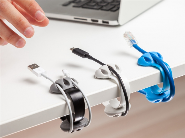 Kabelholder bordkant, blå Kabelholder bordkant, blå