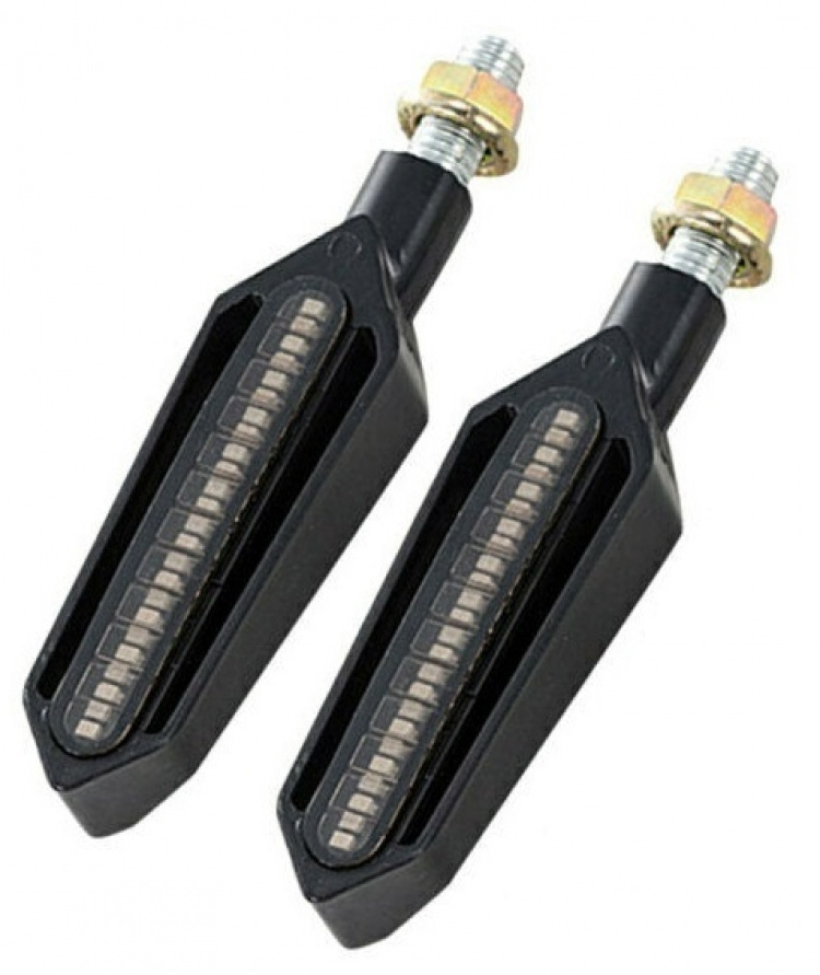 Motorsykkel blinklys LED, 2-pakning, gult lys