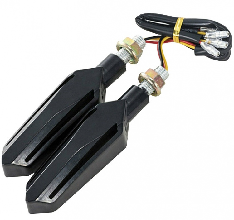 Motorsykkel blinklys LED, 2-pakning, gult lys