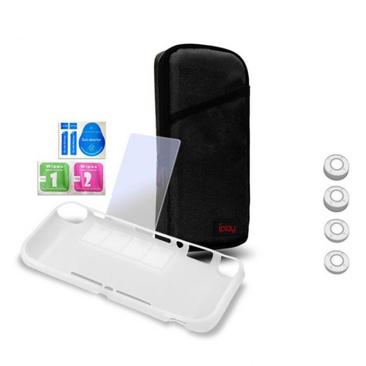 Veske med beskyttende tilbehør til Nintendo Switch Lite, svart