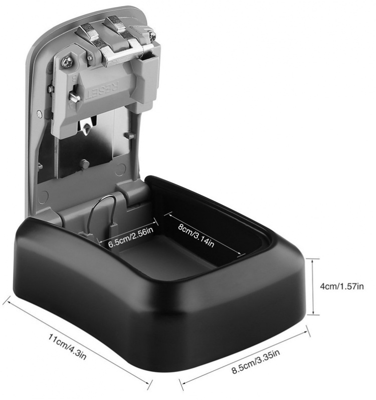 Kompakt nøkkelsafe med kodelås