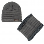 Hatt og skjerf, grå