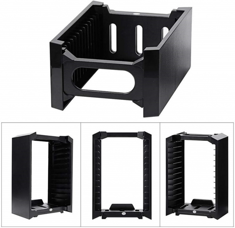 Multifunksjonell lagringsstativ til PS4, Svart