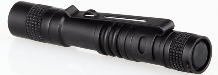 Liten lommelykt, 13cm, 120lm, Svart