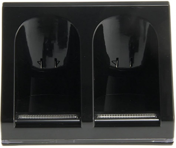 Wii Dock + 2x batteri for Nintendo Wii/Wii U-kontroller, svart