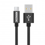 NORDIQZENZ USB-C Tekstilkabel, 1m, Svart
