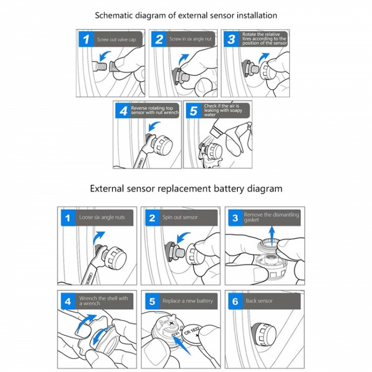 Solcelledrevet dekktrykkovervåker Solcelledrevet dekktrykkovervåker