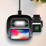 3-i-1 Qi-ladestativ for Airpods, smarttelefon og smartklokke 3-i-1 Qi-ladestativ for Airpods, smarttelefon og smartklokke