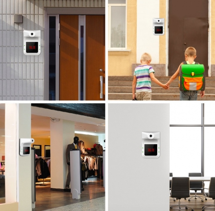 Veggmontert termometer med IR-teknologi, ideelt for kontorer Veggmontert termometer med IR-teknologi, ideelt for kontorer