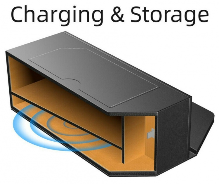 Oppbevaringsboks for bil med trådløs lading
