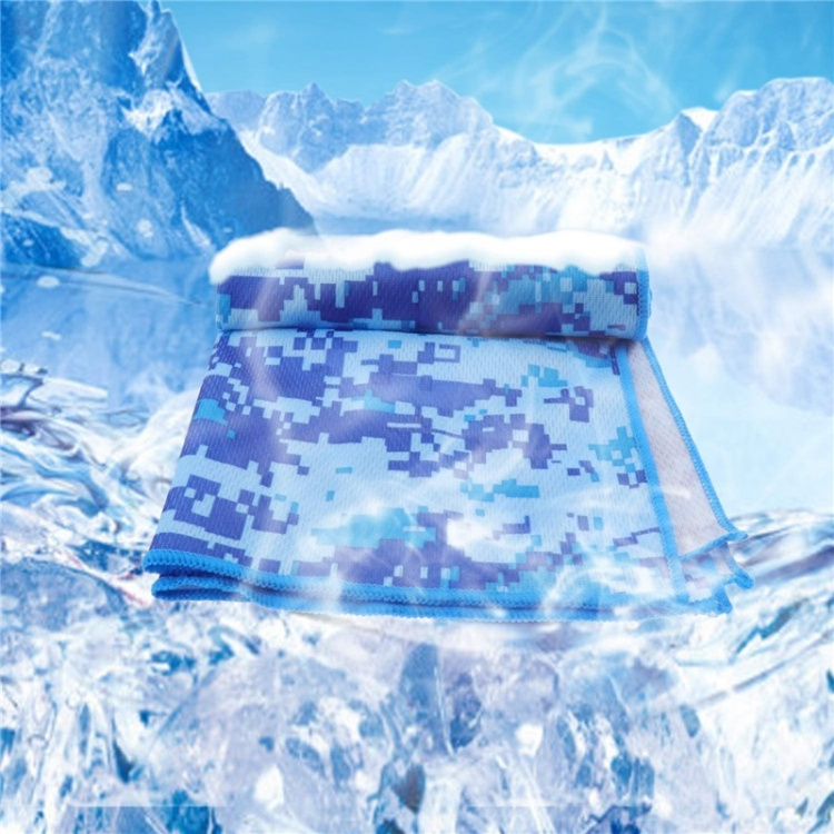 Avkjølende kjølehåndkle, blå kamuflasje