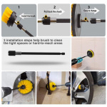 Rengjøringsbørster til drill/skrutrekker, 22 deler