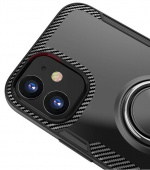 Etui med ringholder for iPhone 12 mini, Transparent/Svart Etui med ringholder for iPhone 12 mini, Transparent/Svart