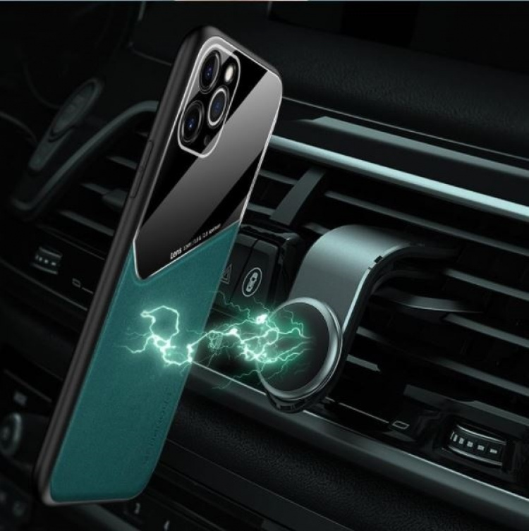 Stilig mobildeksel med magnet for iPhone 12 Pro Max, Svart