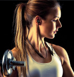 Trådløse sportshodetelefoner, Bluetooth, svart