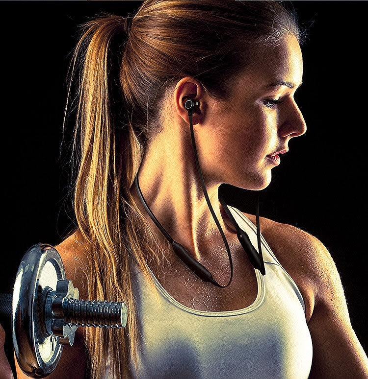 Trådløse sportshodetelefoner, Bluetooth, svart