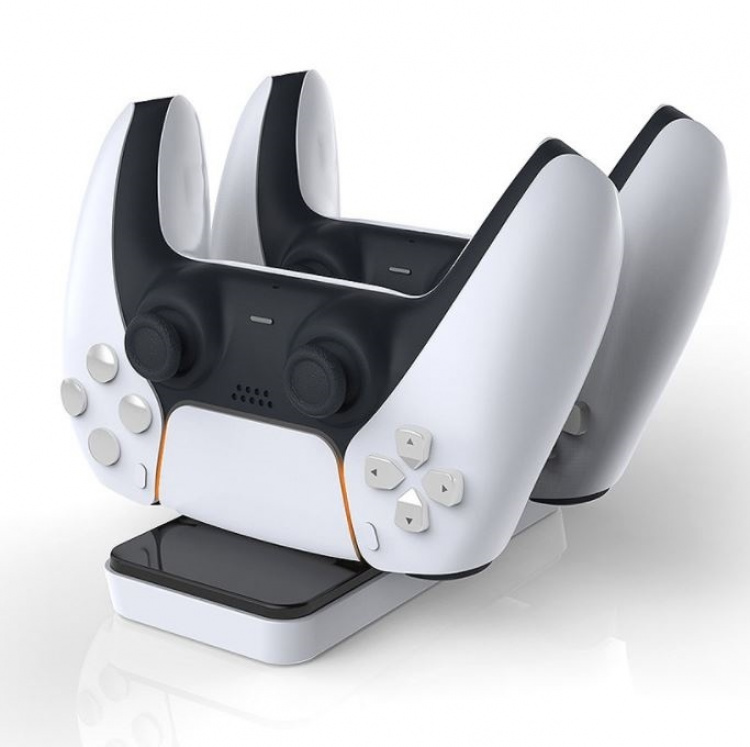 Dobe Dobbel Lade stasjon for 2 PS5 DualSense kontrollere Dobe Dobbel Lade stasjon for 2 PS5 DualSense kontrollere