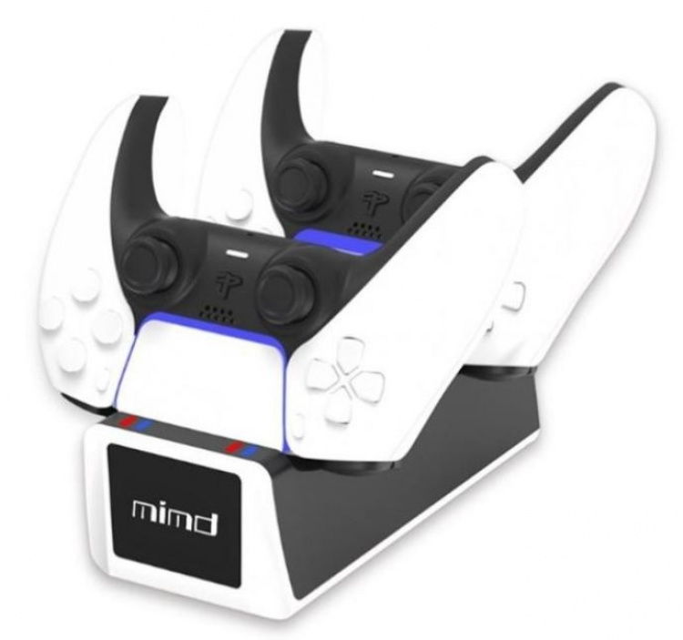 Ladestasjon for 2 x PS5 DualSense-kontrollere med LED-indikator