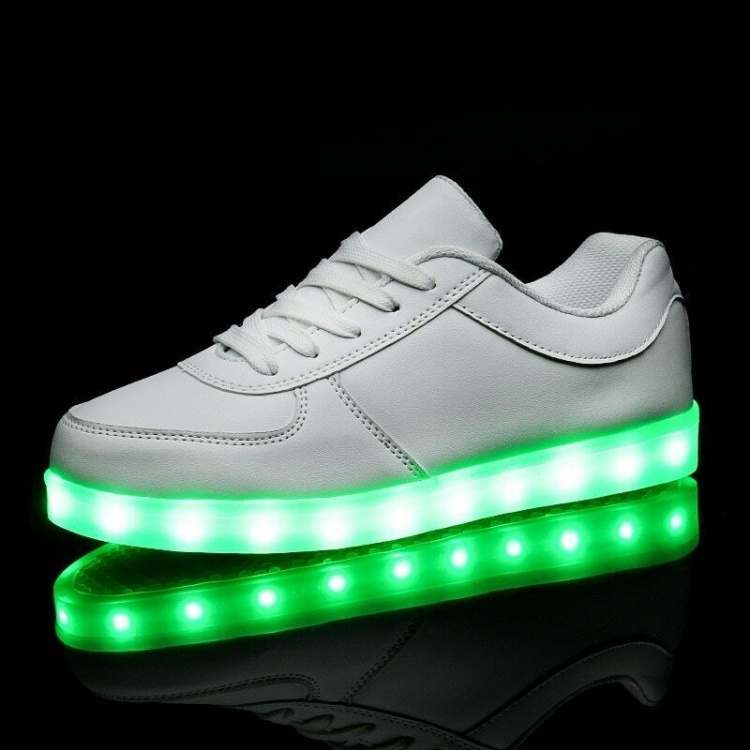 LED Sneakers med lisser, str 40, Hvit