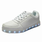 LED Sneakers med lisser, str 40, Hvit