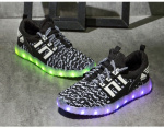 LED Sneakers med snøring strl 29, Svarte LED Sneakers med snøring strl 29, Svarte