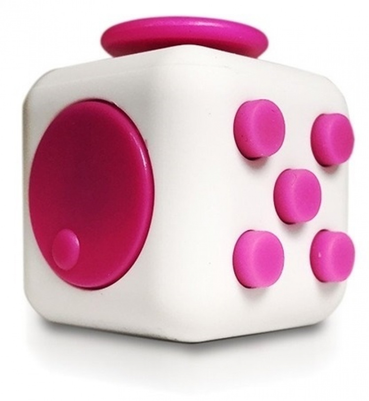 Fidget Cube, hvit/rosa