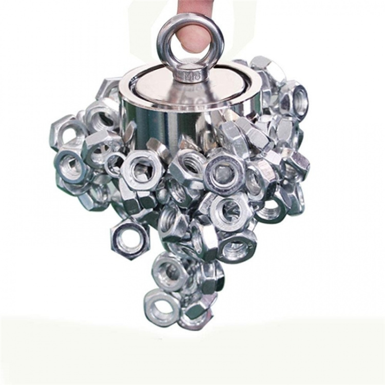 Dobbeltsidig neodymmagnet 2x100 kg, D4, tau og hansker