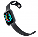 Smart aktivitetsarmbånd med tydelig display, svart