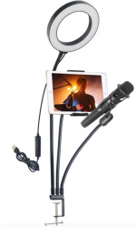 LED-lampe + stativ med 3 bøybare armer