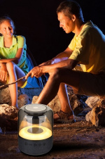 Høyttaler TRANSPARENT SMOKE med stoffpanel og flerfarget LED