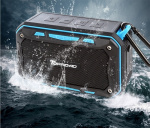 Vannbestandig høyttaler med karabinkrok og sykkelfeste Vannbestandig høyttaler med karabinkrok og sykkelfeste