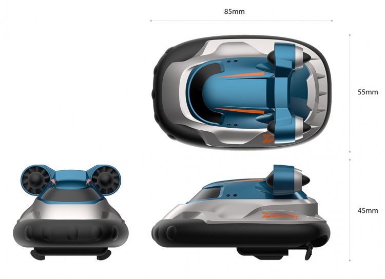 2.4G Mini Hovercraft - Radiostyrt luftputebåt, 1:16, Blå