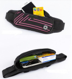 Sporty midjeveske med striper, Rosa